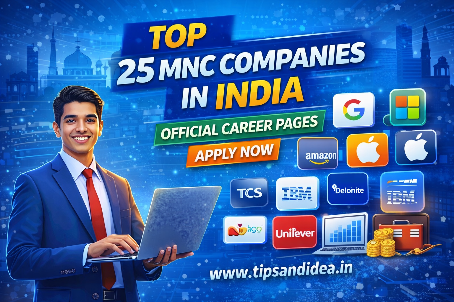 Top 25 MNC companies in India with official career pages for direct job applications