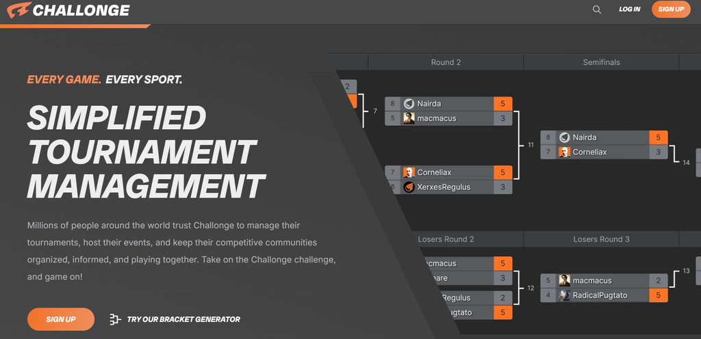 Challonge – Online Tournament Bracket and Competition Management Platform
